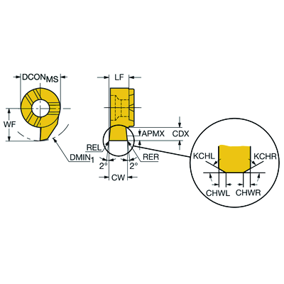 MB-11G400-02-20R 1025 Sandvik Coromant Твердосплавная головка CoroCut® MB для обработки канавок Sandvik Coromant MB-11G400-02-20R 1025