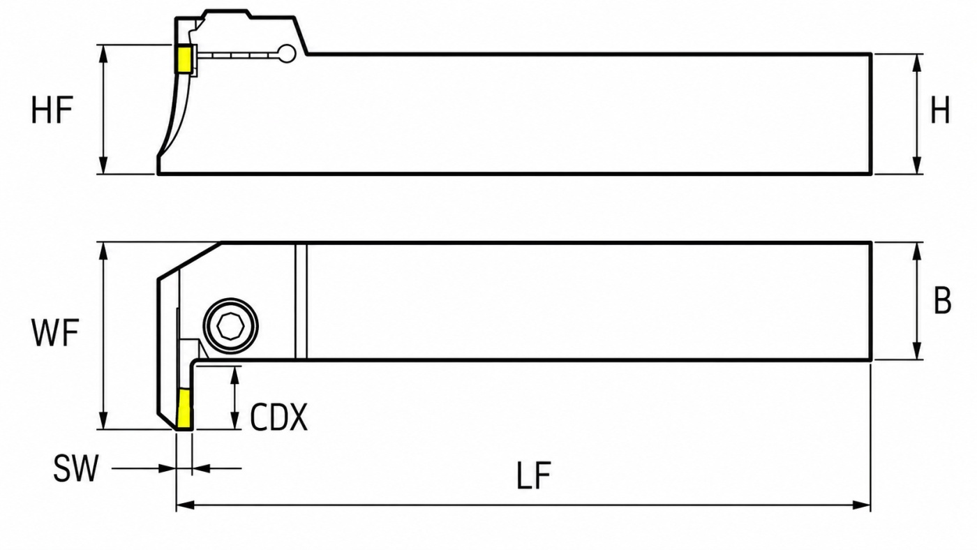 MGFVR325-5580-T15H Эквивалент Державка для обработки торцевых канавок MGFVR325-5580-T15H Эквивалент