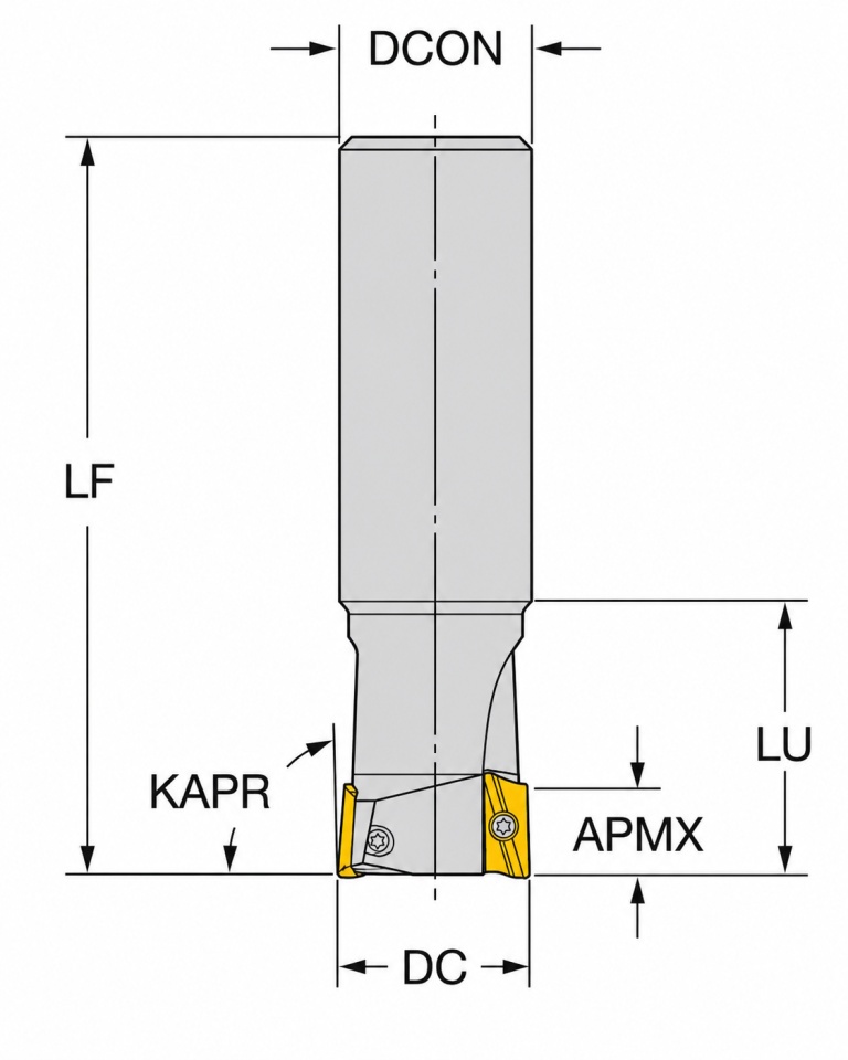 ME90-025A25P16-3L Эквивалент ME90-025A25P16-3L/ Фреза корпусная для обработки уступов